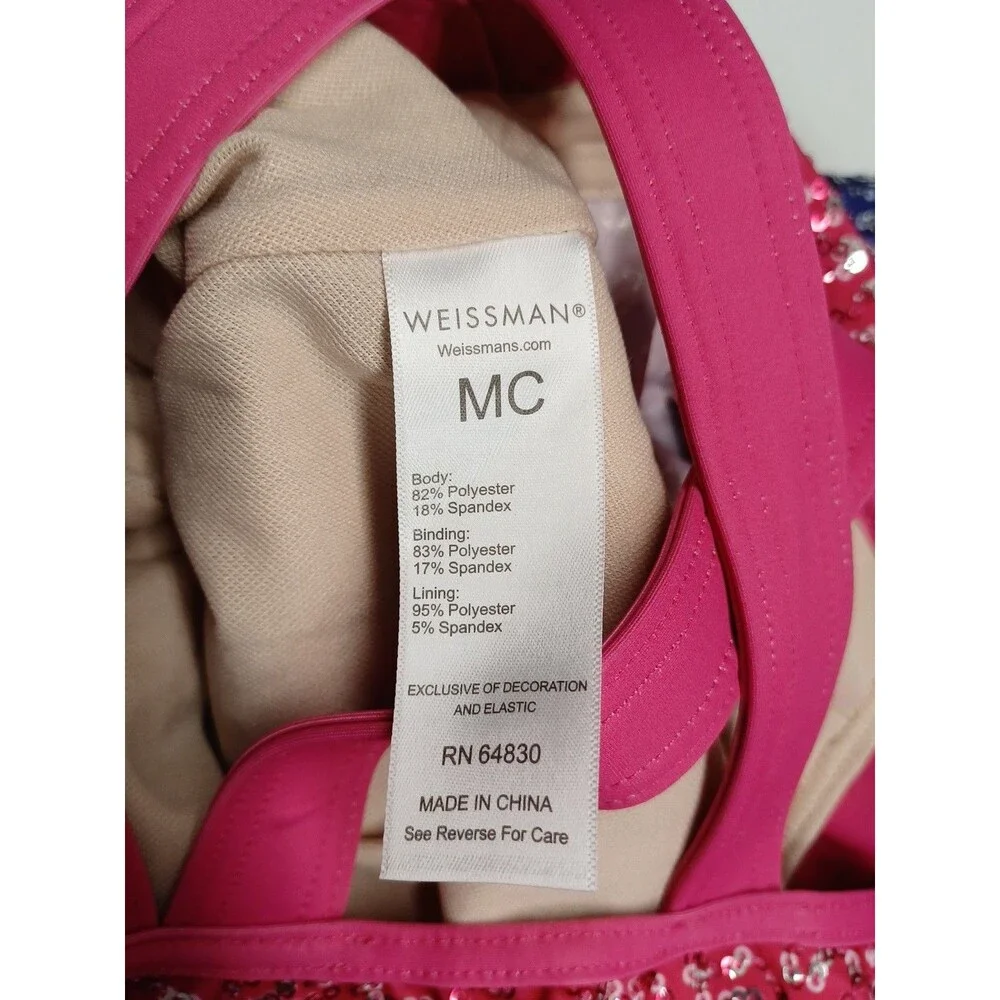 Weissman Showtime Chained To The Rhythm Lipstick Sz MC Child M Sequin Ombre Pink